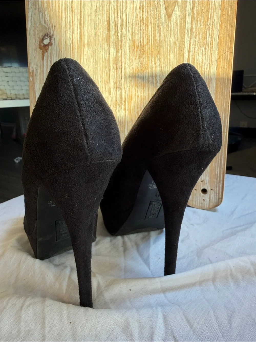 Brash Black Suede Platform Pumps